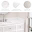 Crédence latérale en pierre reconstituée de 54 cm (21,25 pouces) pour meuble-lavabo