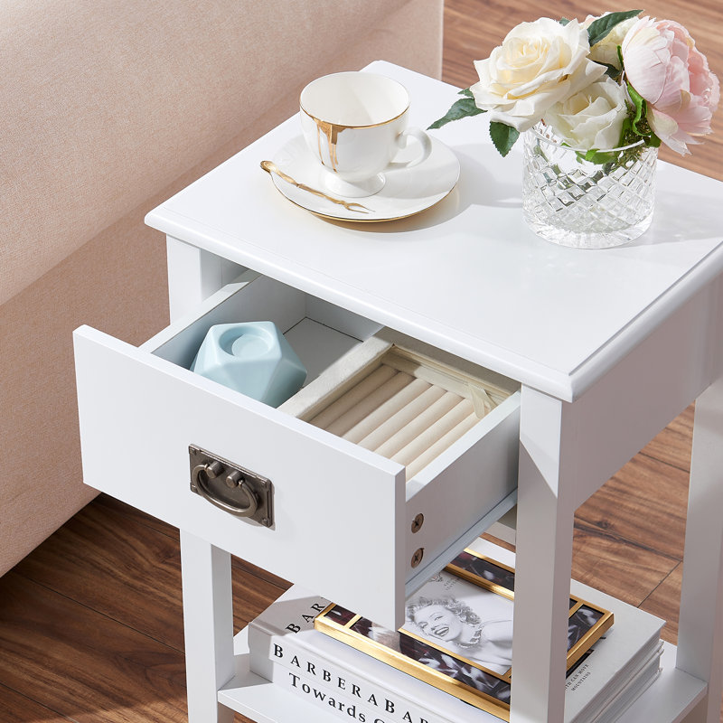 Miramontes 15.7'' W Nightstand, White, Individual
