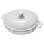 Ceramique Ceramic Round Brie Cheese Baker With Lid, Pure-White