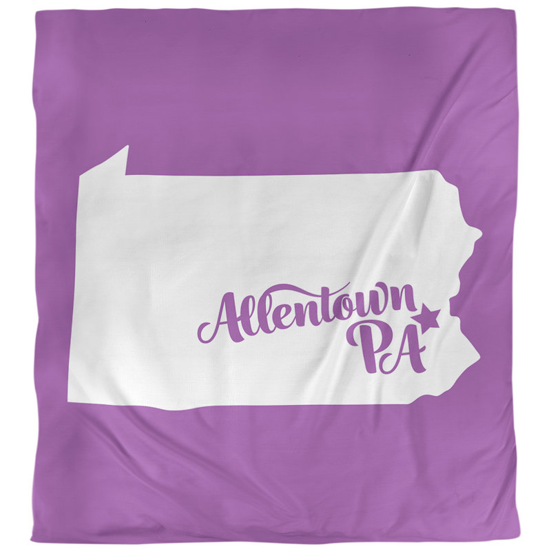 Housse de couette réversible Allentown Pennsylvania, Housse de couette pour très grand lit, Violet, Microfibre