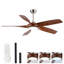 Ventilateur de plafond de 142 cm (56 po) avec éclairage DEL tricolore, 5 pales en ABS, moteur CC à 6 vitesses et télécommande-1164783457