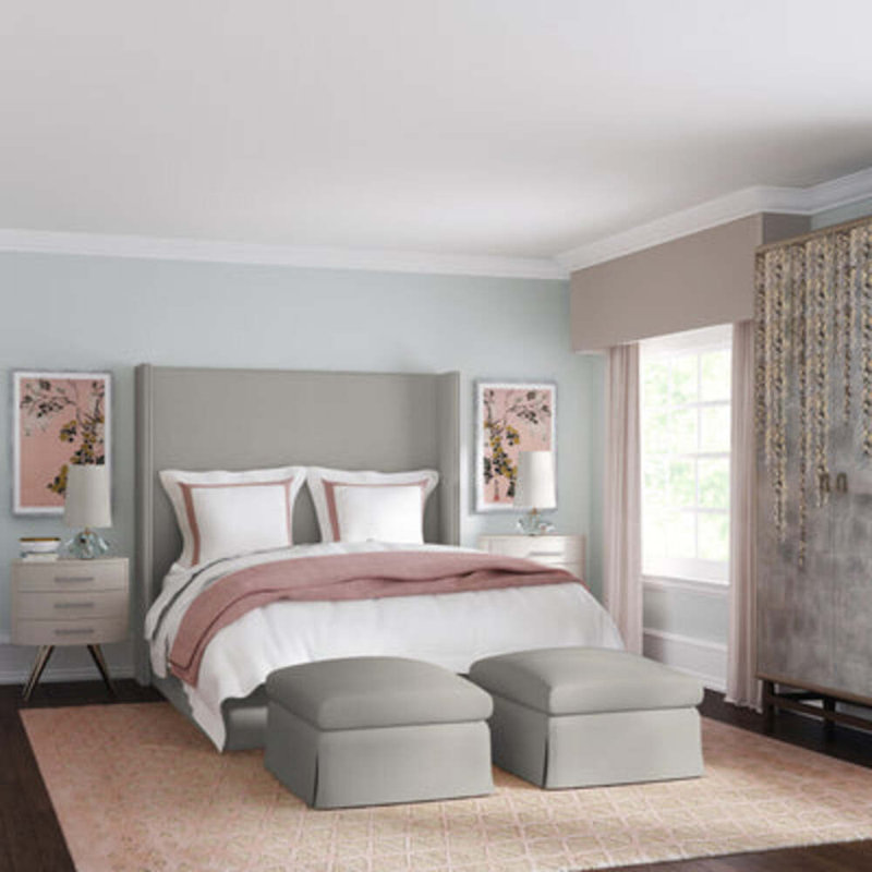 Kaiser Bed, Queen, Plush Velvet Alabaster