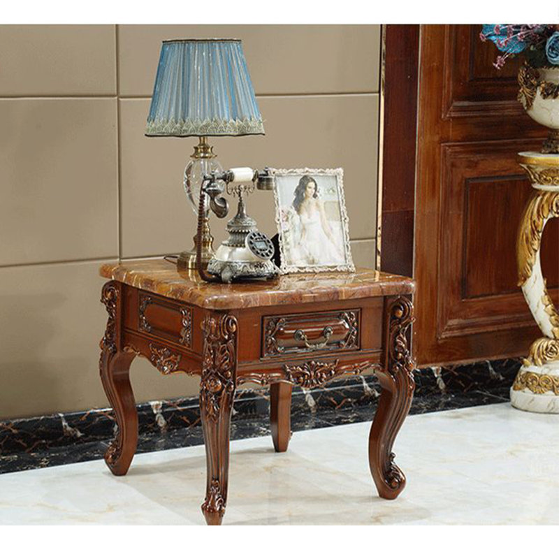American Style Carved Marble Small End Table