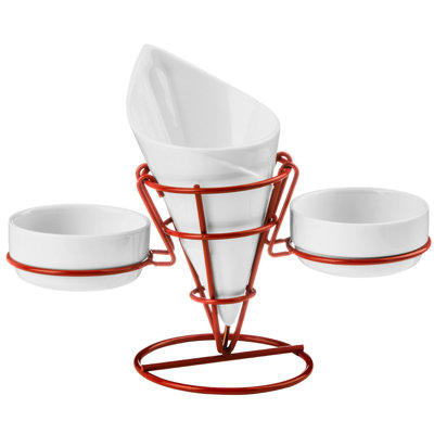 Ginnie 19cm Porcelain French Fry Cone and Stand