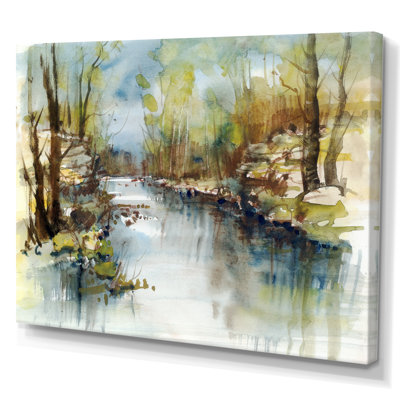 " Summer River Landscape Illustration II "