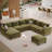 121"Oversized Modular Sectional Sofa With Storage Ottoman, U-Shaped Deep Seating Sofa With Chaise For Living Room-127149944
