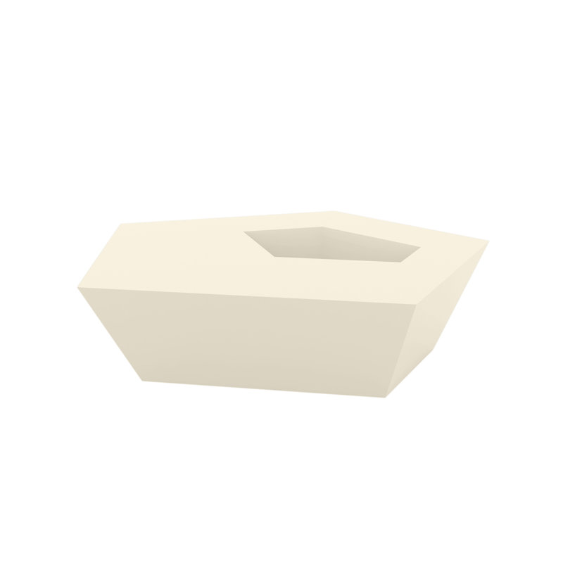 Faz Plastic Coffee Table, Ecru, 22.5" W x 23.5" L x 8.75" H