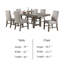 Ensemble de table et chaises de salle à manger 7 pièces Genu, plateau extensible 66-84, tissu gris