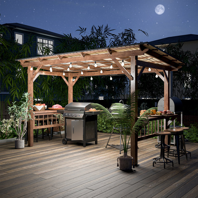 Pavillon de jardin en bois avec pergola Halden