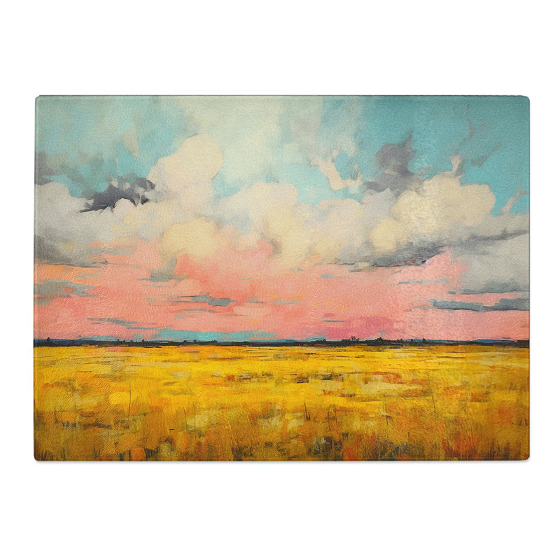 Cloudy Sky Colour Field  Glass Chopping Board