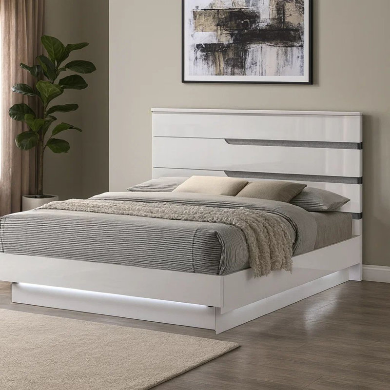 Lit plateforme tapissier Saihan, Grand
