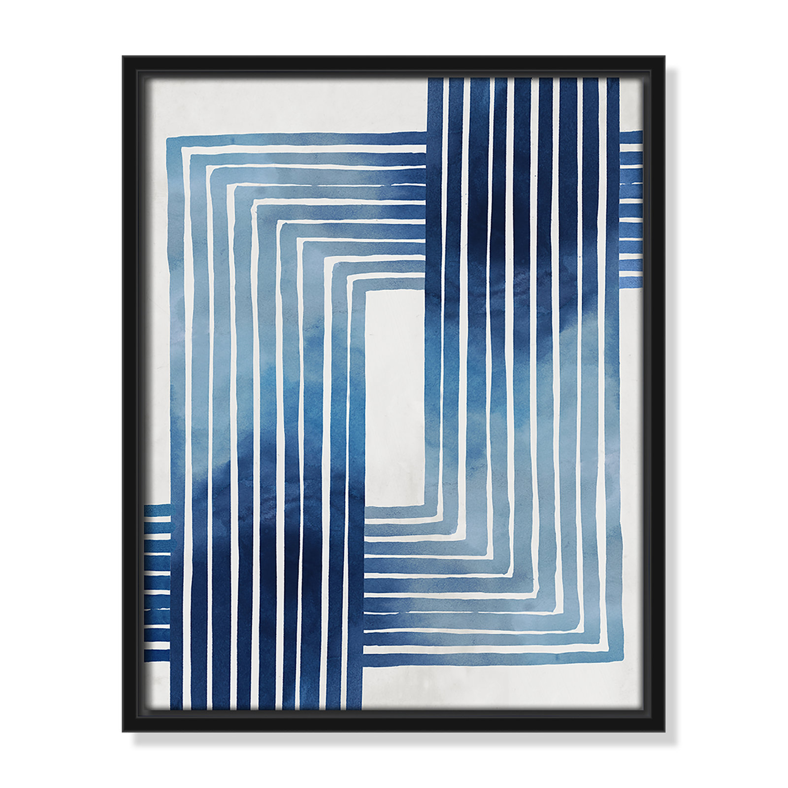 Lanny "In Unison" Painting by Eva Watts, Black Framed Canvas, 15.5" H x 12.5" W x 2" D