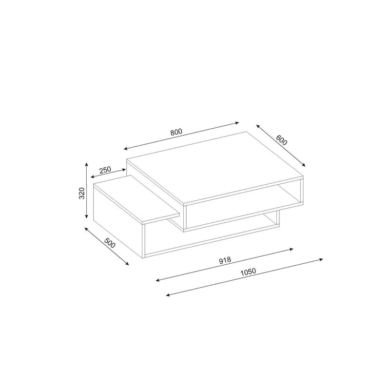 Table basse avec rangement Rausch, Cordoba
