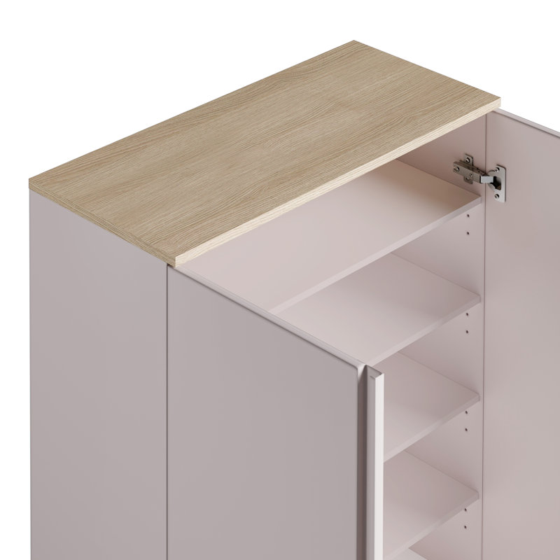 Armoire de rangement blanche ultra brillante 2 portes Milano