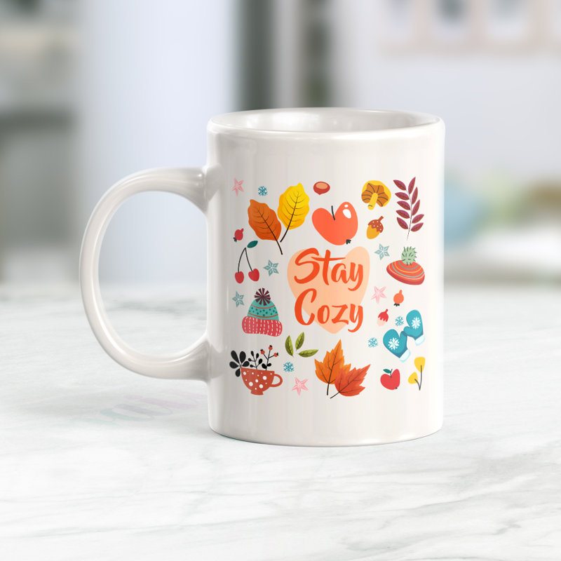 Coffee Mug, 11 oz, Ceramic, Stay Cozy