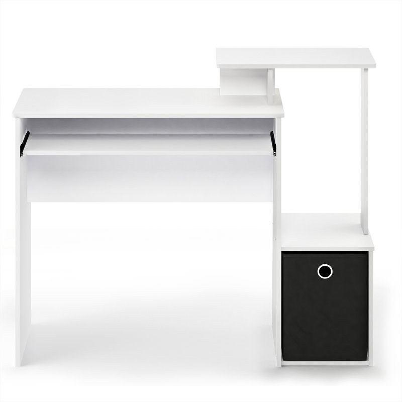Bettyann Multipurpose Home Office Computer Writing Desk w/ Storage Bin, White