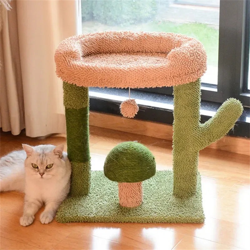 Cactus Cat Tree with Plush Base