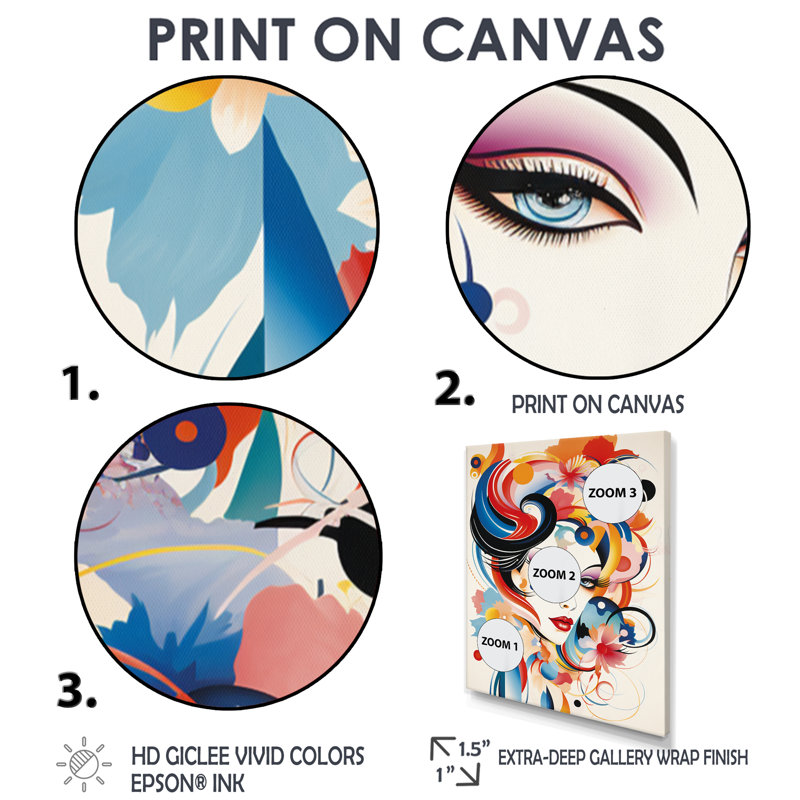 «Sensual Boho Beauty - Woman Pop», reproduction d'art murale, Toile noire avec cadre flottant, H 20 po x l 12 po