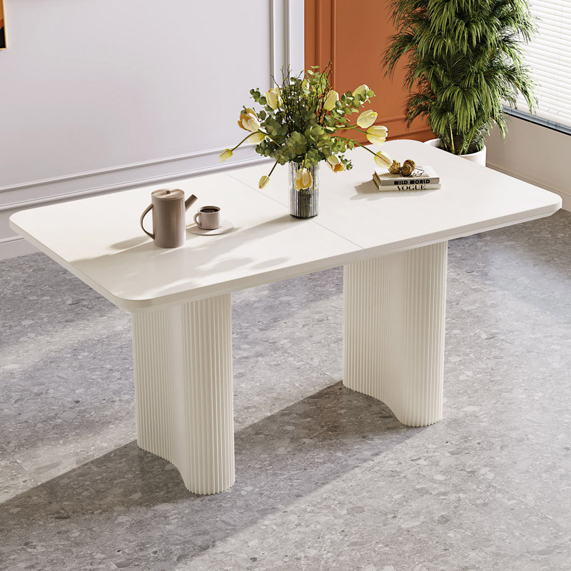 1.4m Cream White Rectangular Dining Table (Seats 4-6)