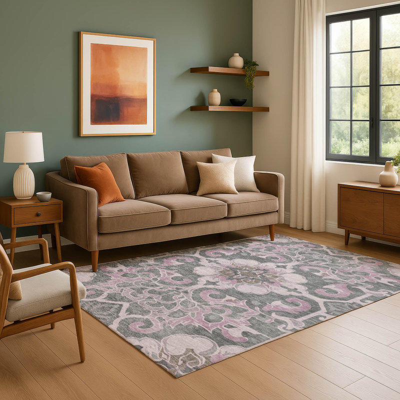 Premium Machine Washable Ralston AMF1947 Global Rug, Rectangle 3' x 5'