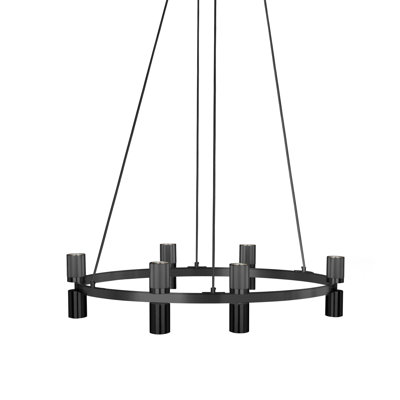 Gregory 12 Light Chandelier - Matte Black/Aged Brass Finish