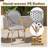 3 Piece french Table Chair Set Outdoor Wicker Round Table & 2 Dining Chairs