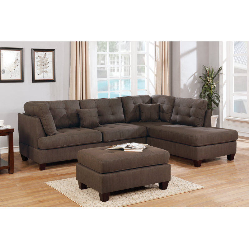 5 Seater Corner Sectional, Dark Coffee