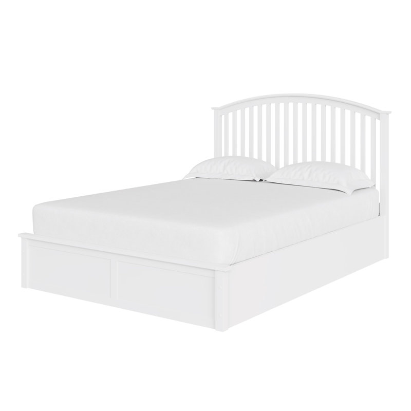 Armory Solid Wood Ottoman Storage Bed, Double (4'6), White