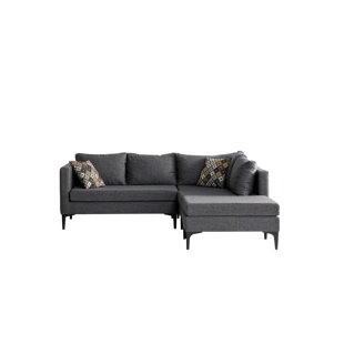 Velvet L-Shaped Sectional Right Hand Facing
