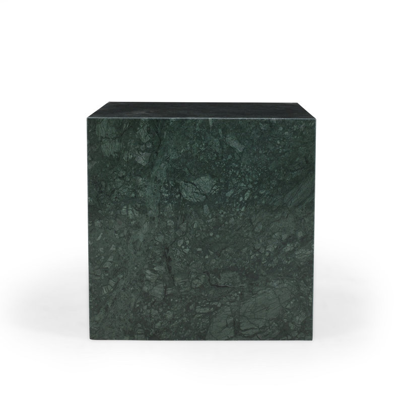 Marble Side Table, 18" H x 18" L x 18" W, Matte Black