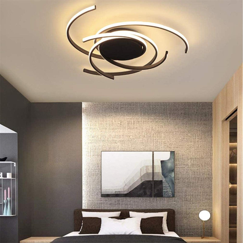 LED Flush Mount, Black/White