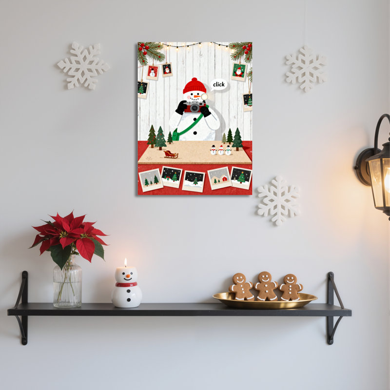 «Snowman Scene», art mural sur toile, H 18 po x l 12 po