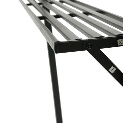 Pavillon de jardin extérieur de 8 pi x 5 pi, auvent de barbecue à deux niveaux avec structure en acier et crochets à outils, abri de barbecue pour l'extérieur