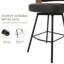 Swivel Upholstered Counter Stool with Metal Frame-2077540170