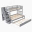 Lit mezzanine avec lit gigogne en bois