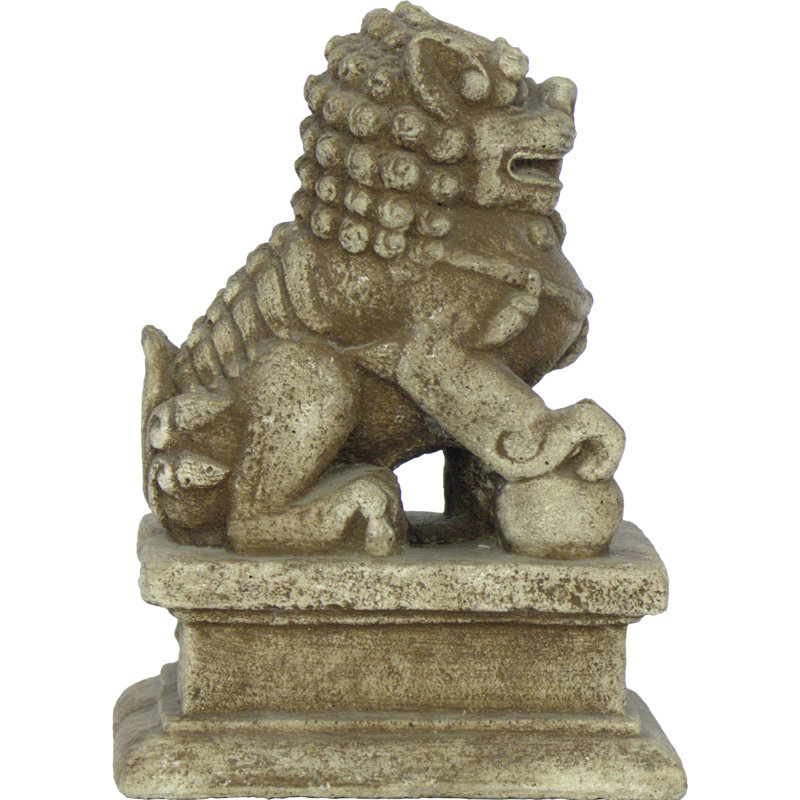 Statue de chien Temple Foo, Mousse anglaise, Droite