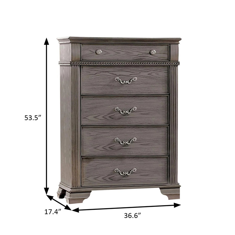 Coffre traditionnel l 36,6 po, gris, Gris