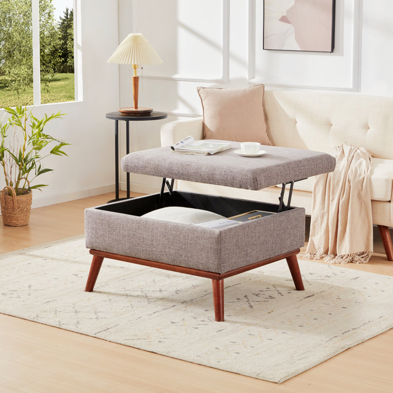 Repose-pieds avec rangement avec fonction de levage du couvercle et pieds hauts