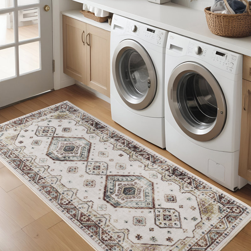 Tapis intérieur lavable en nylon Aquinnah Burj, Tapis de couloir 2 pi 7 po x 6 pi