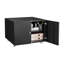Armoire pour imprimante noire en acier à 2 portes avec surface de pulvérisation lisse et classeurs mobiles à bureau à aspiration magnétique haute résistance - 4 roues de rangement sécurisées-1735582012