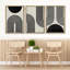 «Spiral Parabolas & Solid Semi Circle Modern Neutral», impression sur toile encadrée sur toile, 3 pièces-1421247153-1421247158