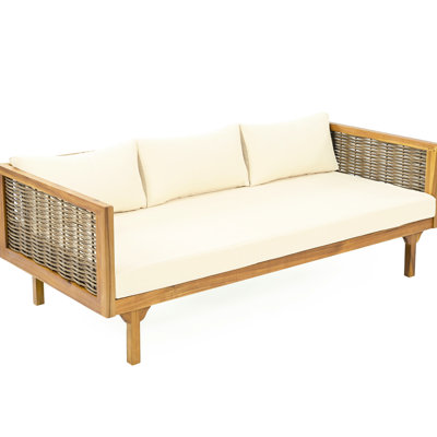 3 Seater Daybed With Water- Cushions & Wood Wood, Impervious To