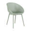 Ensemble de 2 chaises longues vert pâle avec table ronde blanche de 36 pouces - Ensemble de meubles de patio intérieur / extérieur toutes saisons-1889243164