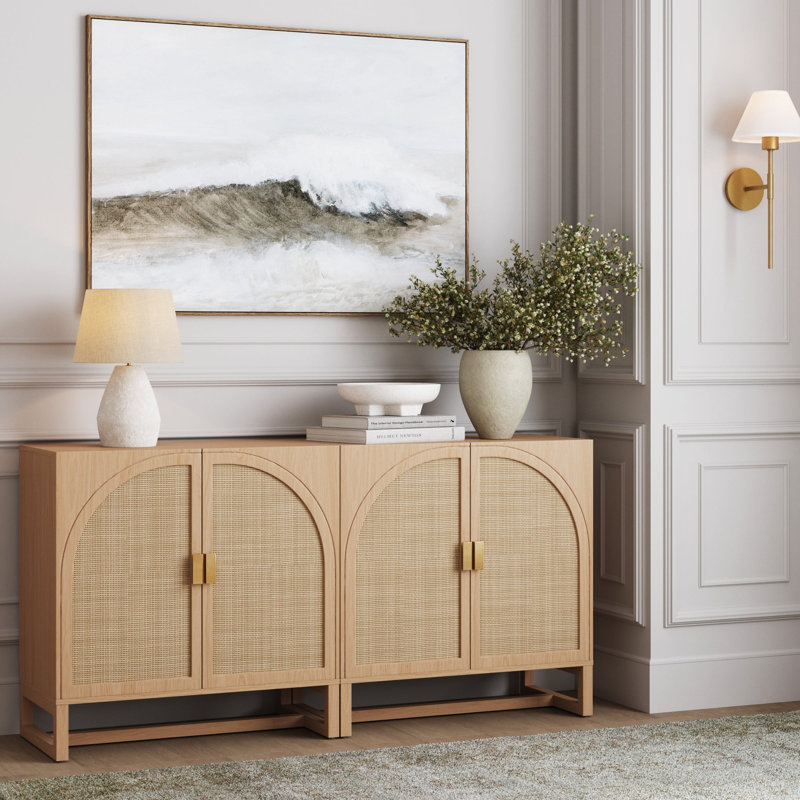 Wood Storage Cabinet Or TV Stand, Raw Oak