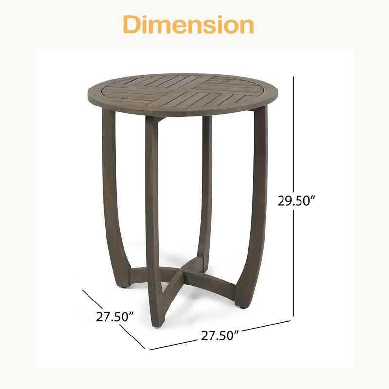 27.5'' CIRCULAR WOOD TABLE
