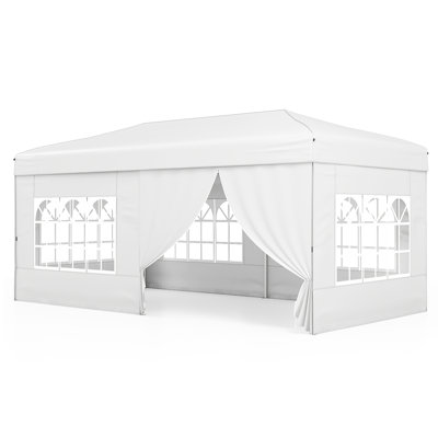 Tente d'auvent 10 x 20 pieds résistante aux rayons UV et à installation instantanée avec 6 parois latérales amovibles pour un usage extérieur