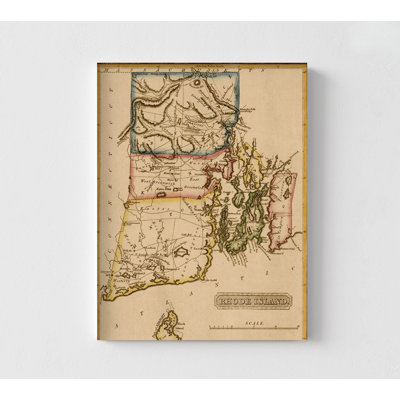 Rhode Island 1817 By Vintage Maps, Vintage RI Poster, Antique United States Map Print, Rhode Island School Hallway Decor, Teachers Office 61964