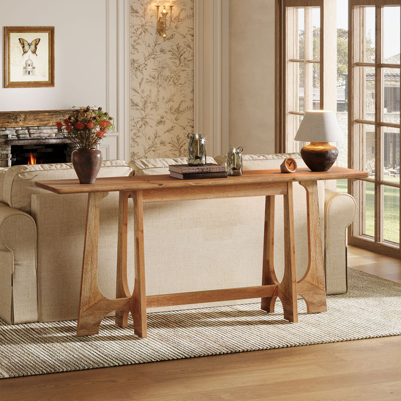 Console 63 po avec structure géométrique en bois massif