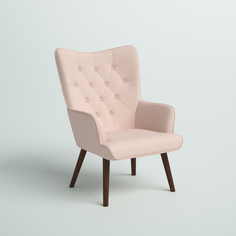 Cambra Upholstered Wingback Chair, Pink