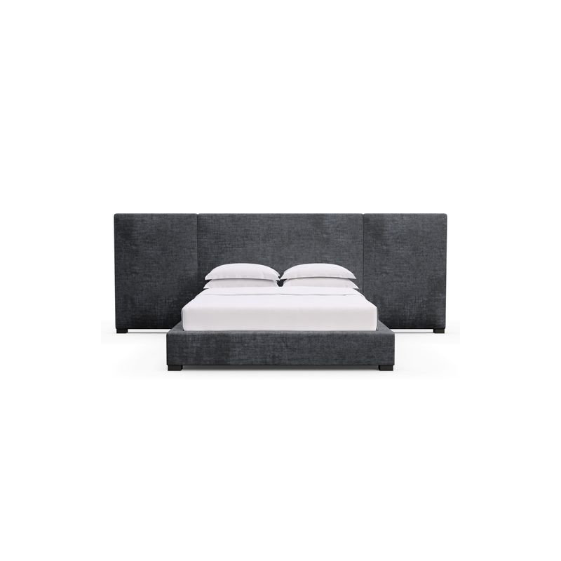 Prospect Upholstered Bed, Box Weave Linen Pumice, Queen, Weathered